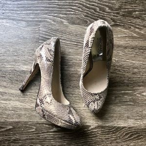 Michael Kors Snakeskin Platform Heels